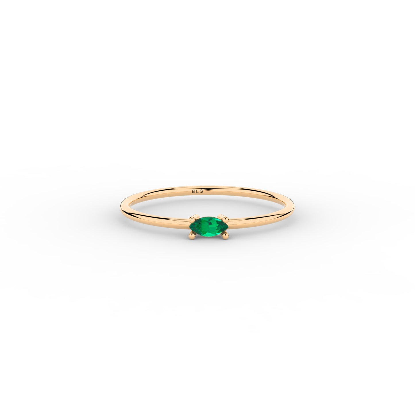 Basic Marquise Emerald Ring 14K Solid Gold