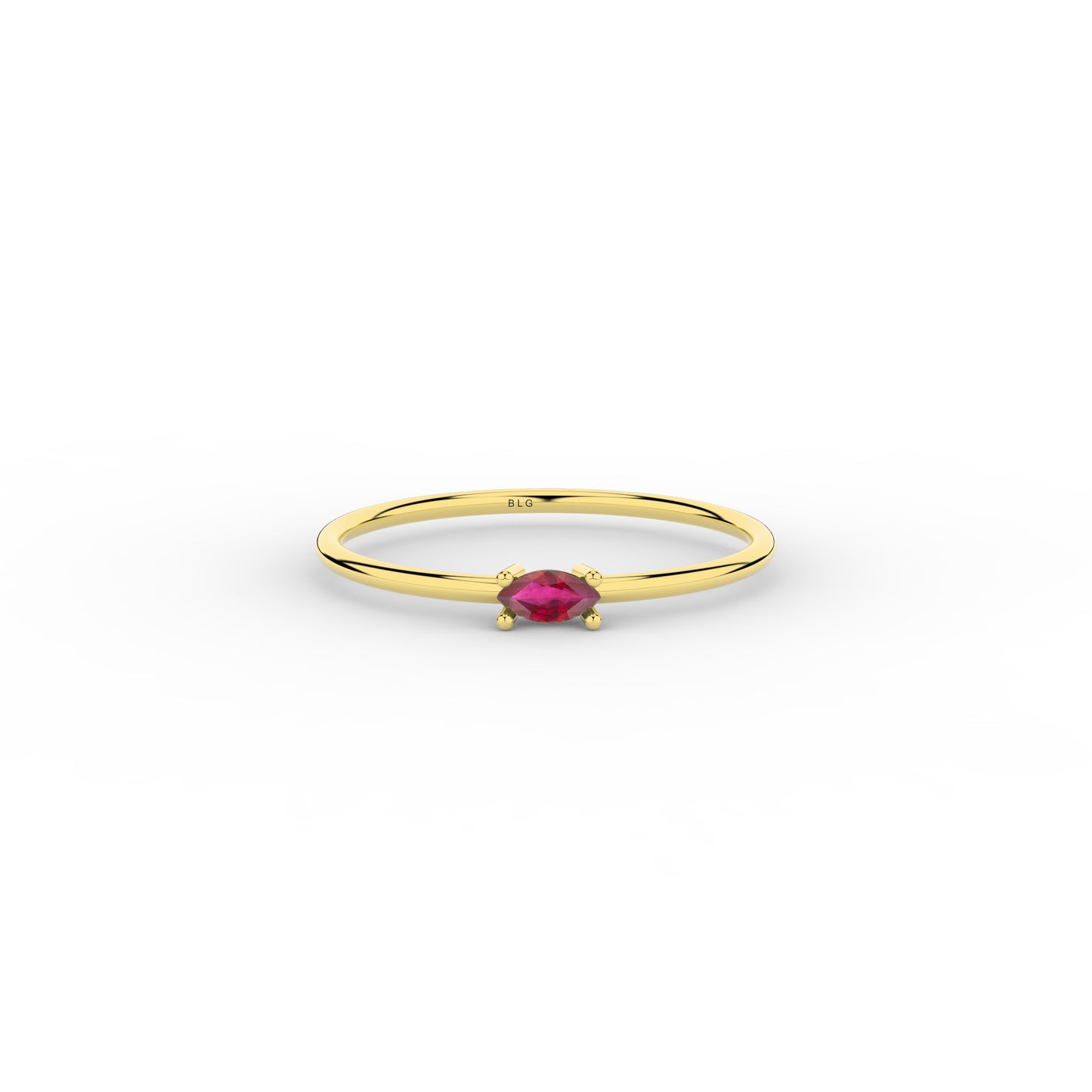 Basic Marquise Ruby Ring 14K Solid Gold