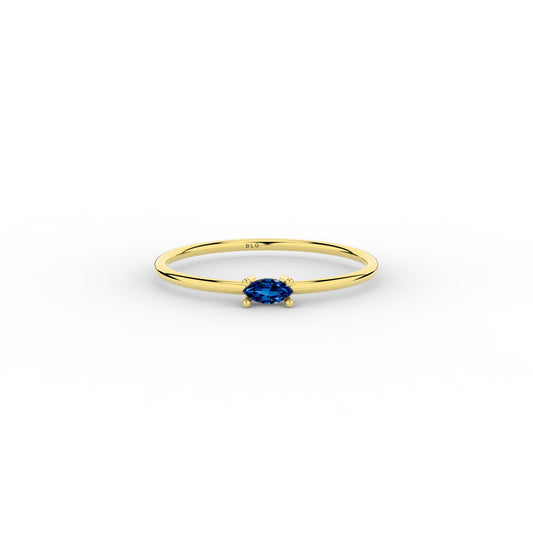 Basic Marquise Sapphire Ring 14K Solid Gold