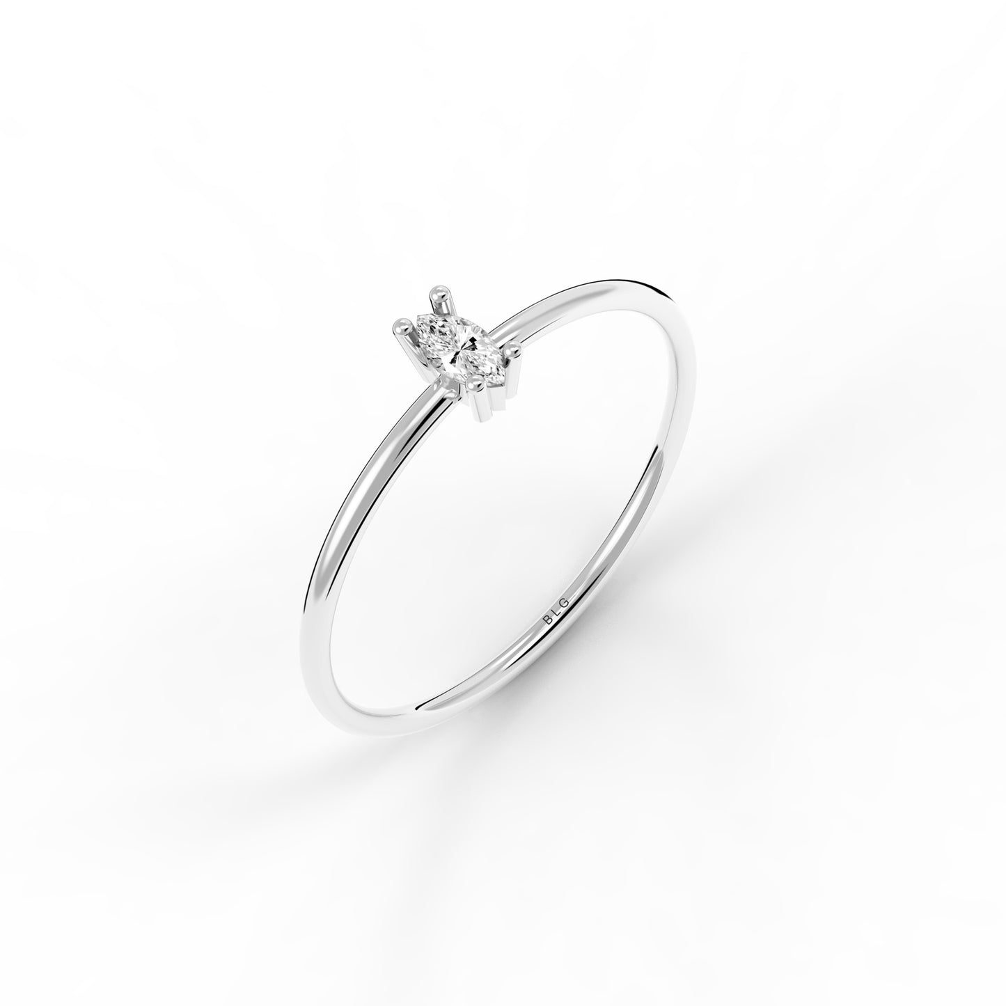 Marquise Solitaire Ring 14K Solid Gold
