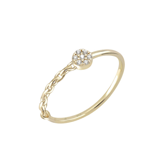 Solid Gold Chain Link Dainty Ring