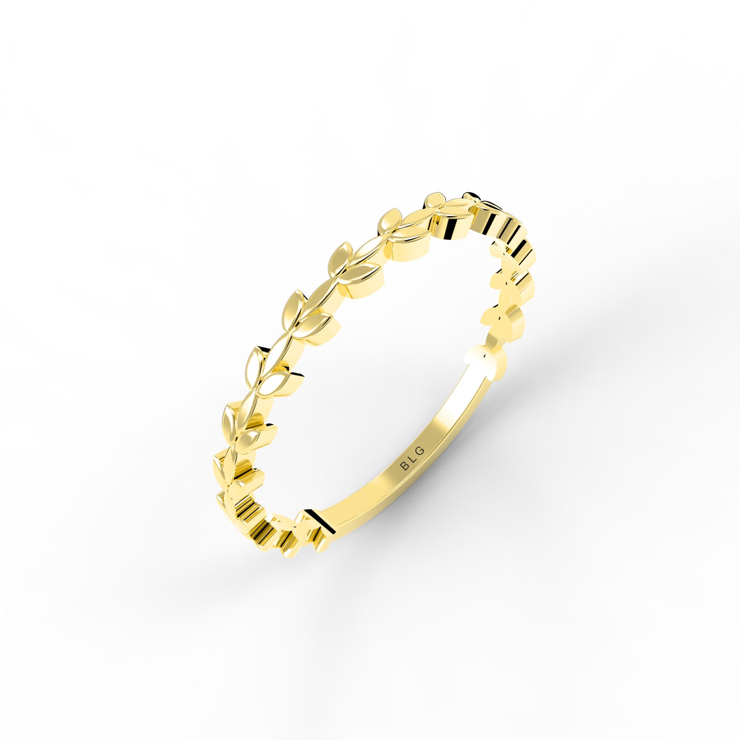 Solid Gold Laurel Leaf Band