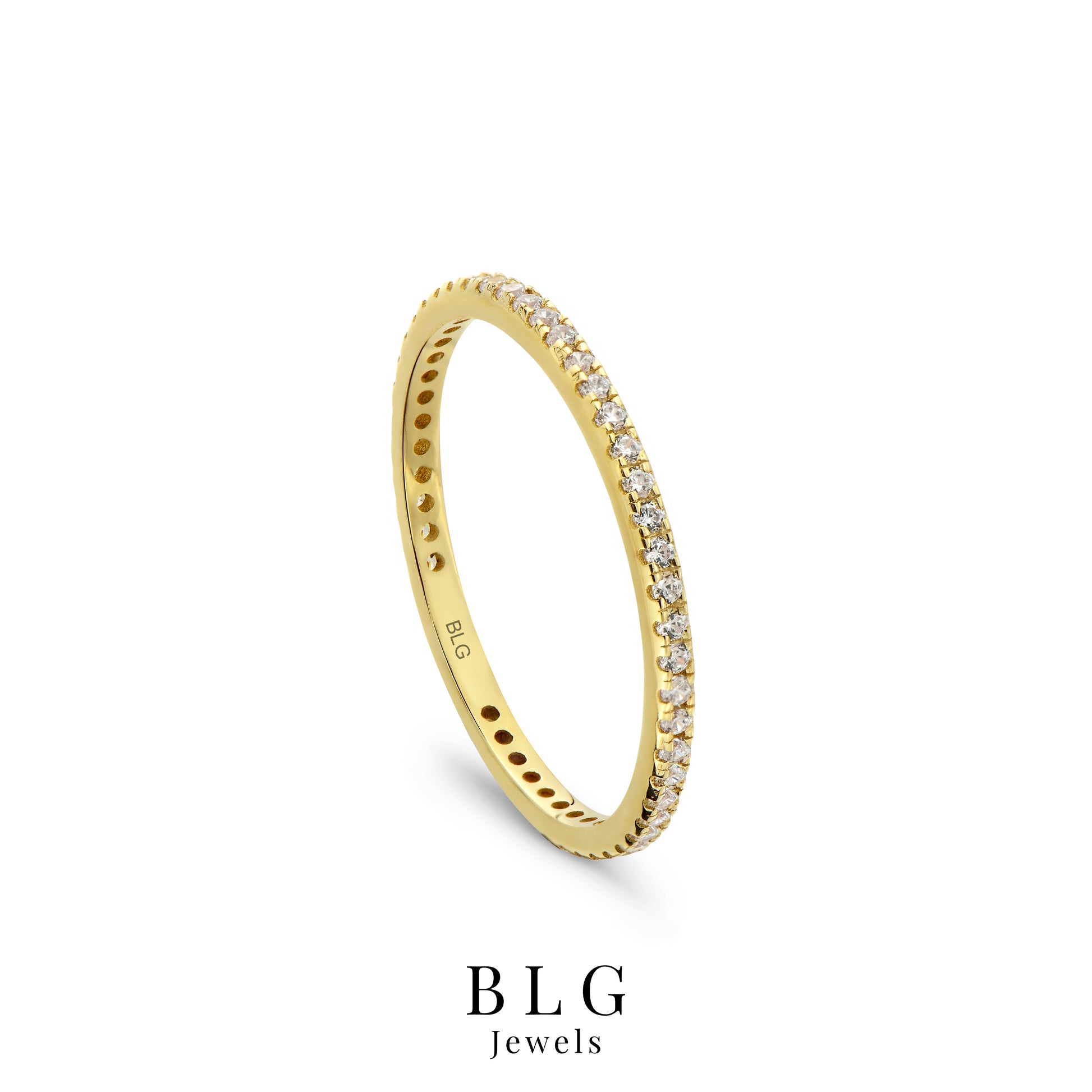 Solid Gold Micro Pave Eternity Band