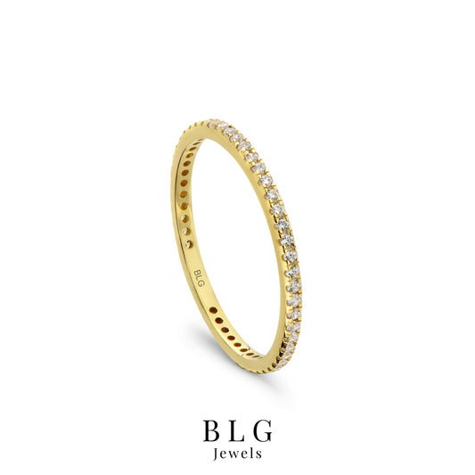 Solid Gold Micro Pave Eternity Band