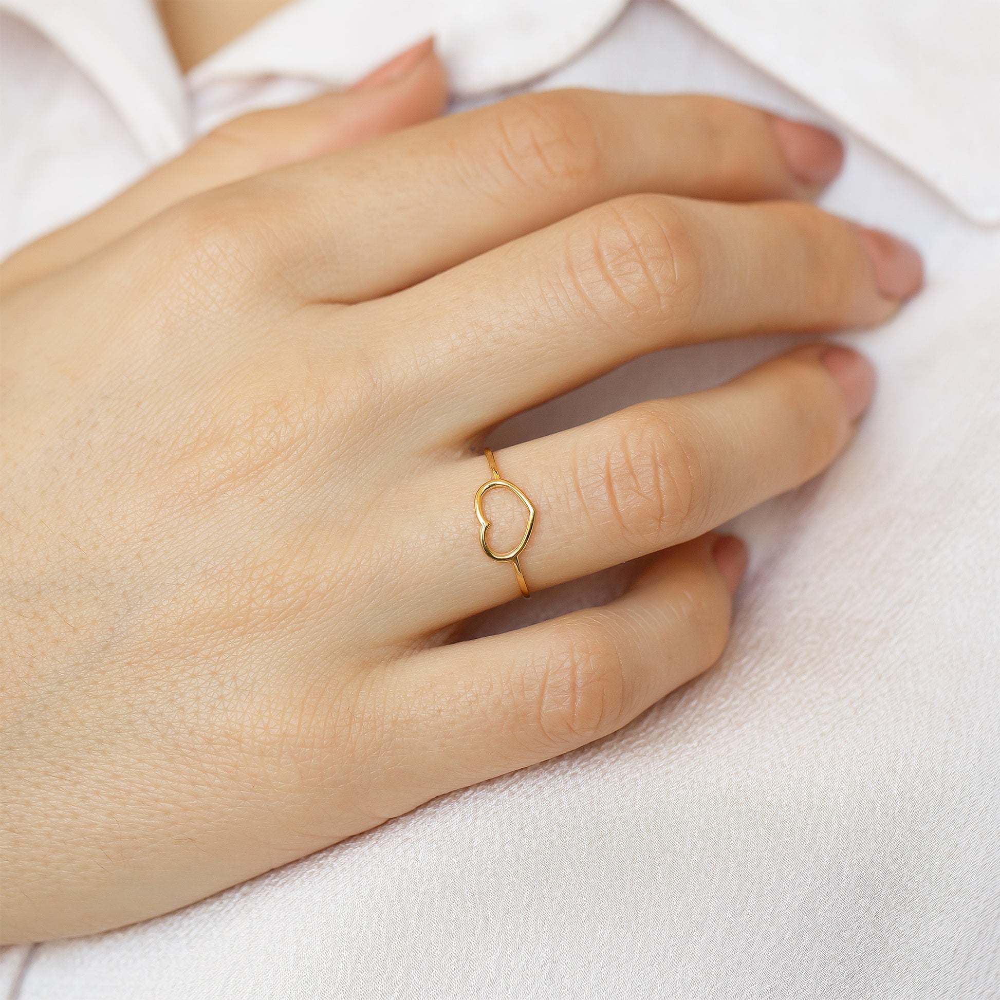 Solid Yellow Gold  Heart Ring