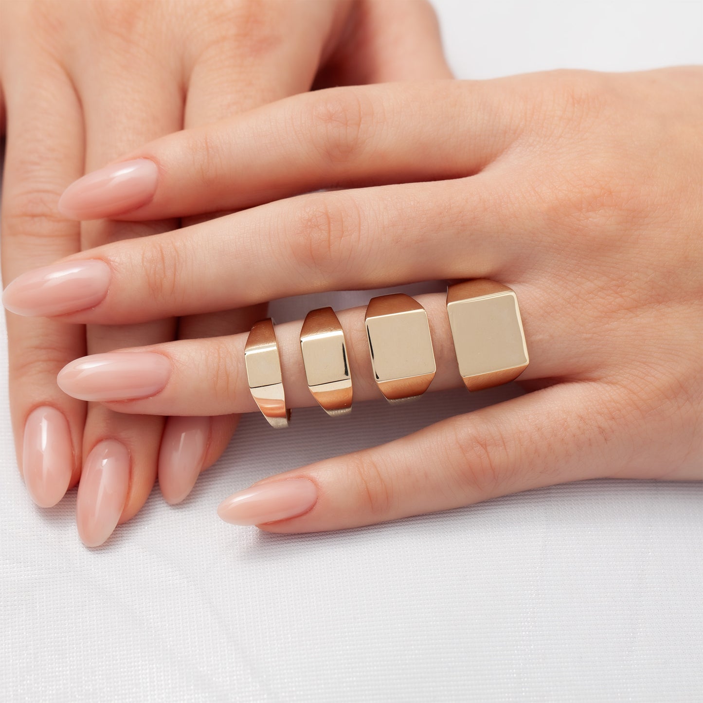 14K Solid Gold 11mm Square Signet Ring