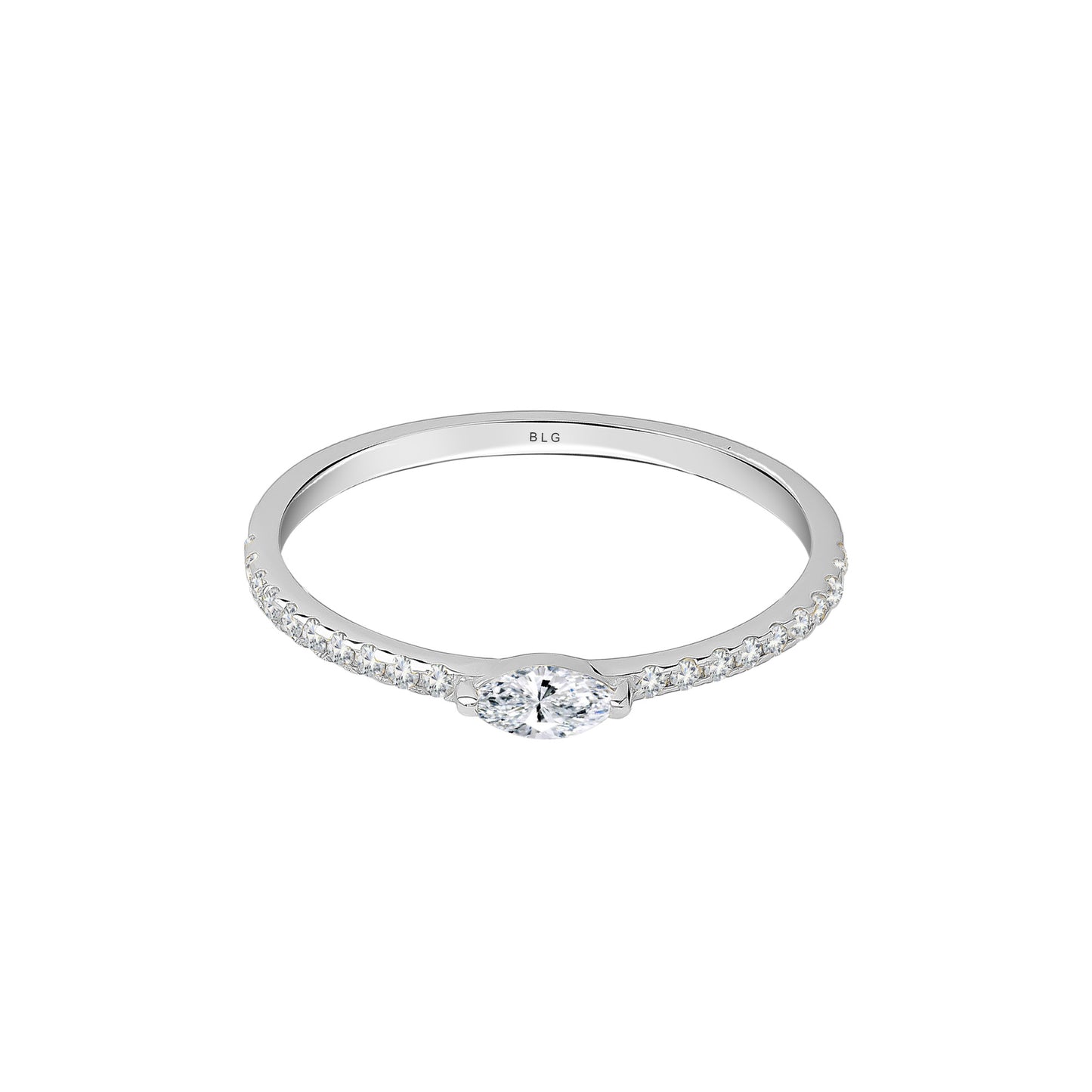 Marquise East West Ring 14K Solid Gold