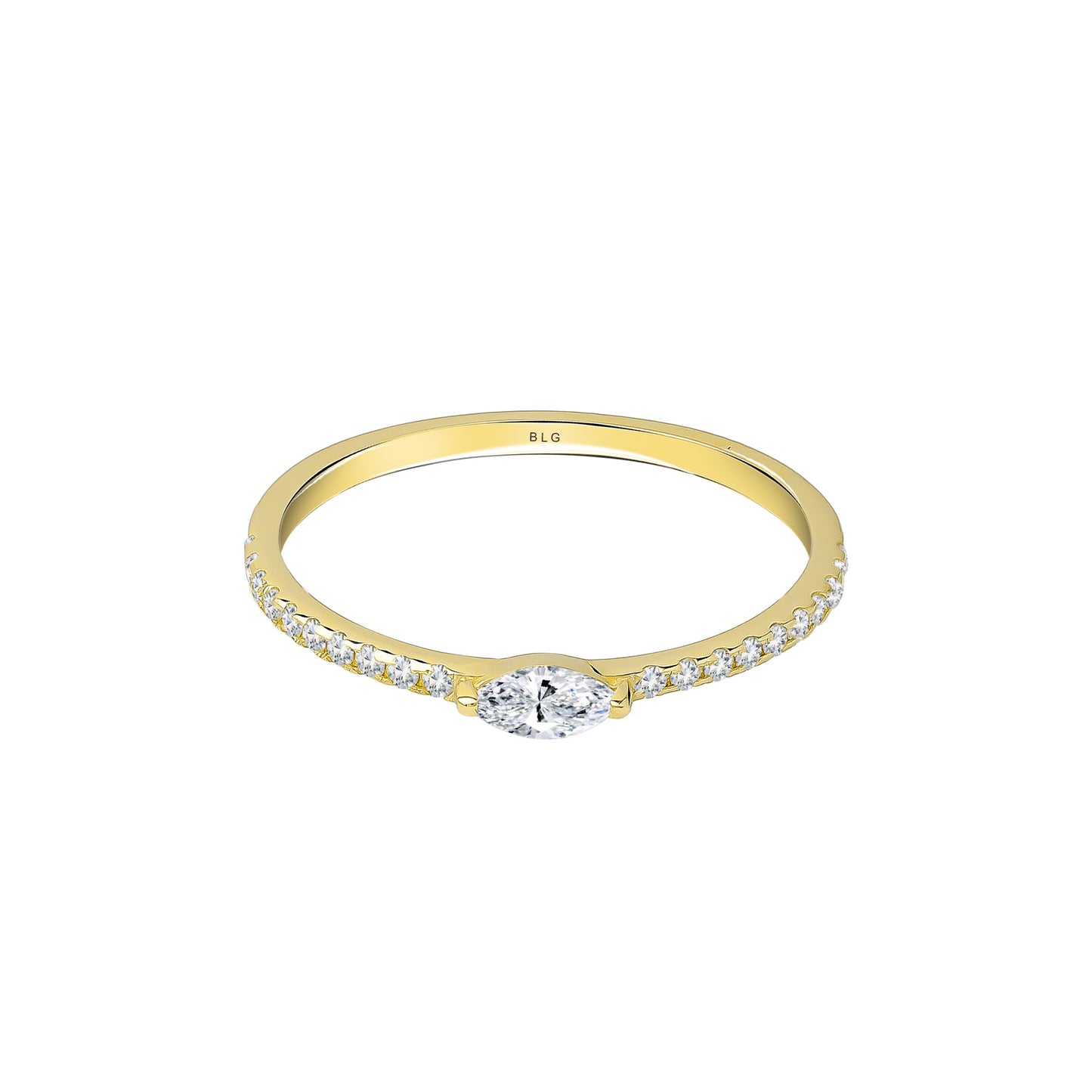 Marquise East West Ring 14K Solid Gold