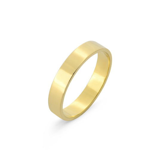 14K Solid Gold Flat Wedding Band