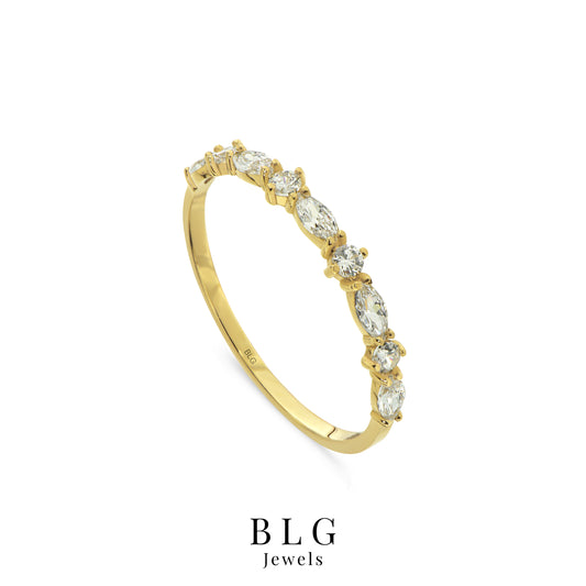 18k Solid Gold Half Eternity Diamond Ring