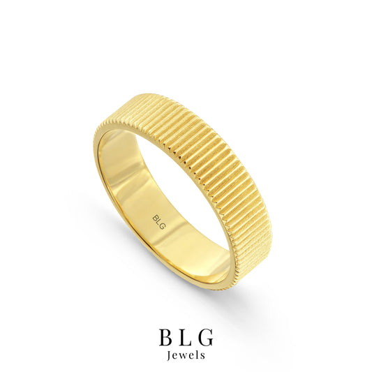 14K Textured Gold Band Ring