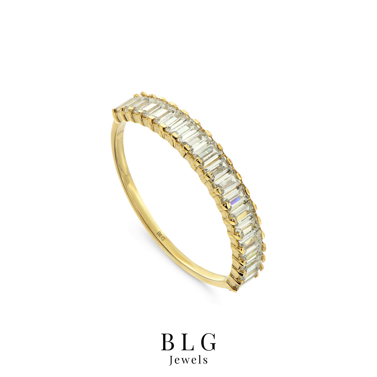 14K Baguette Zircon Eternity Gold Ring