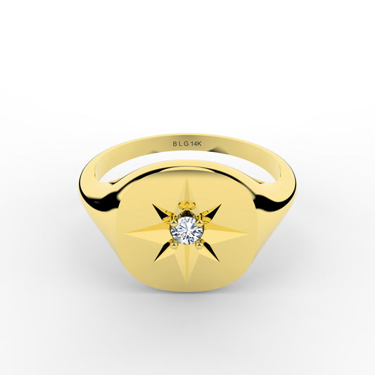 Polaris Star Ring 14k Solid Gold