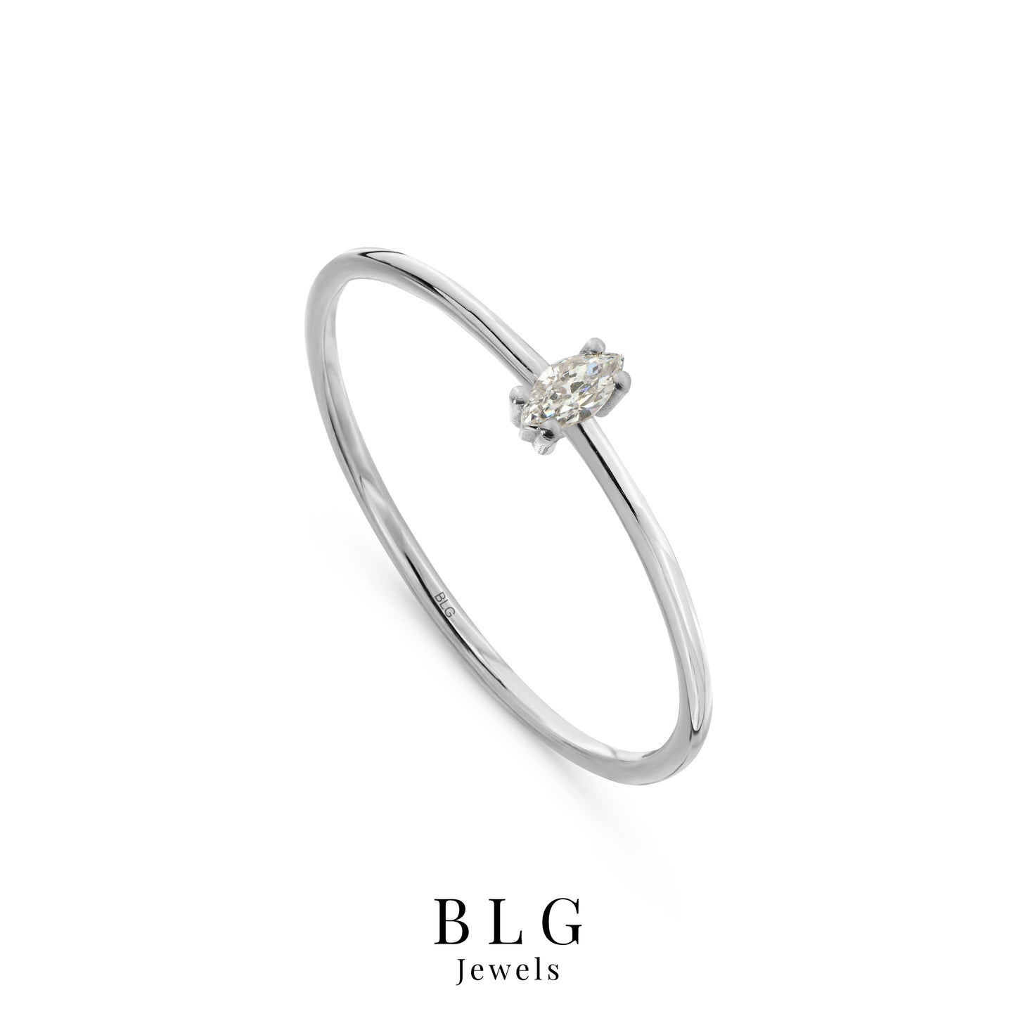 Marquise Solitaire Ring 14K Solid Gold