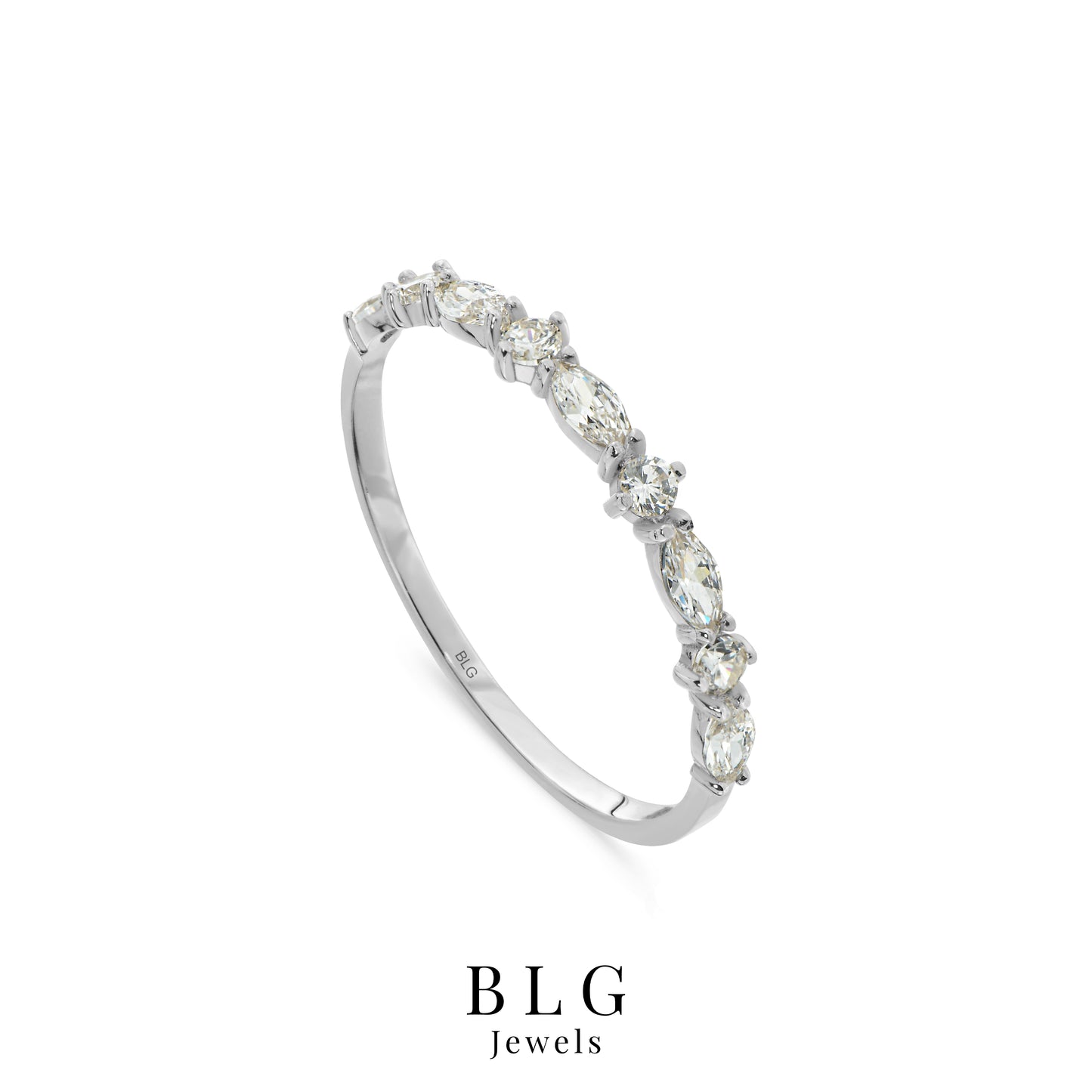 10k Solid Gold Half Eternity Moissanite Ring