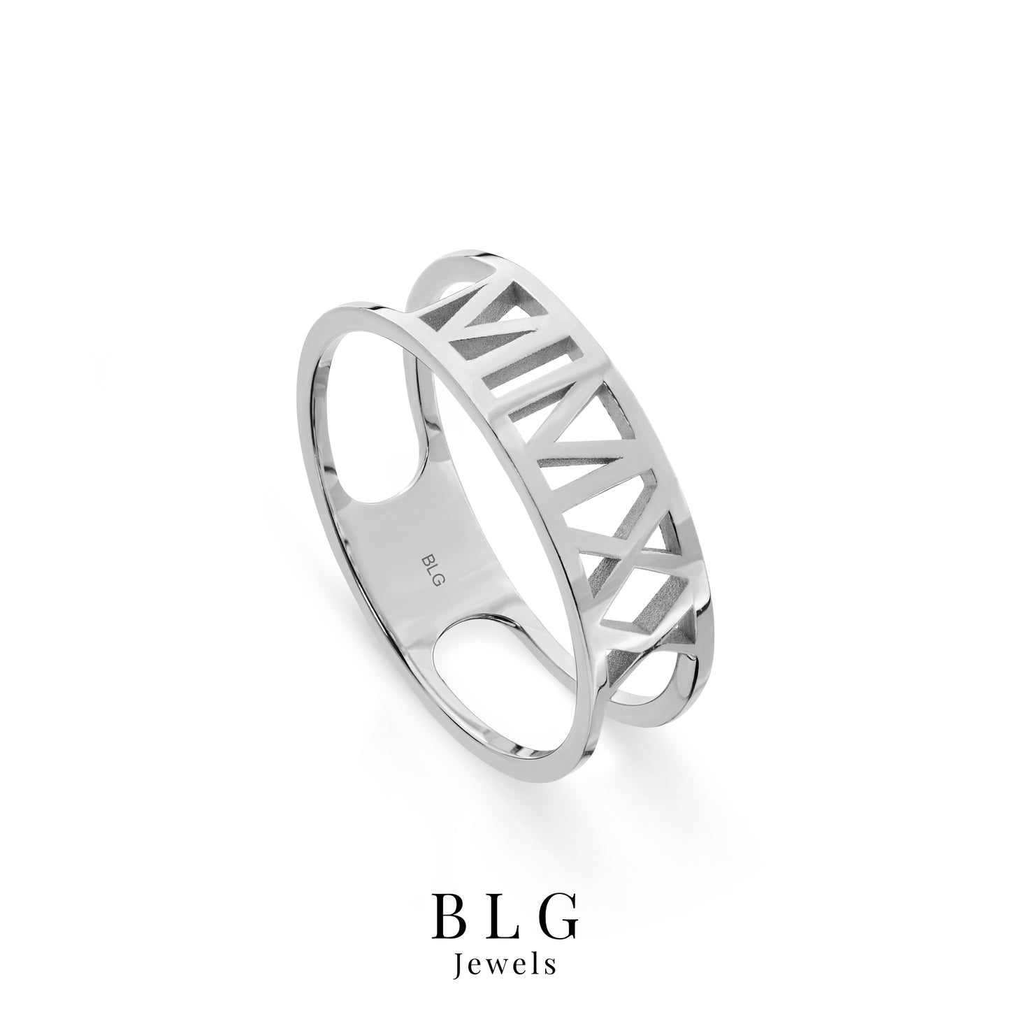 14K Roman Numeral Cutout Solid Gold Ring