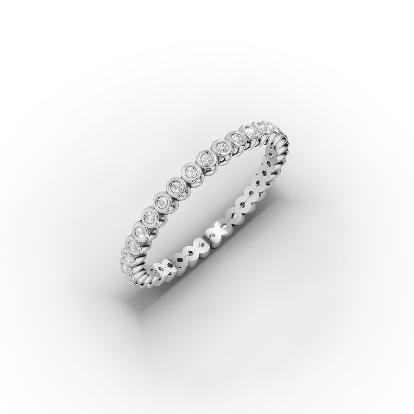 14K Zircon Eternity Band Ring