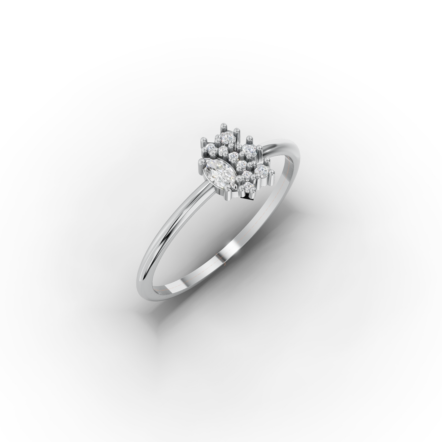14K Minimalist Marquise Zircon Ring