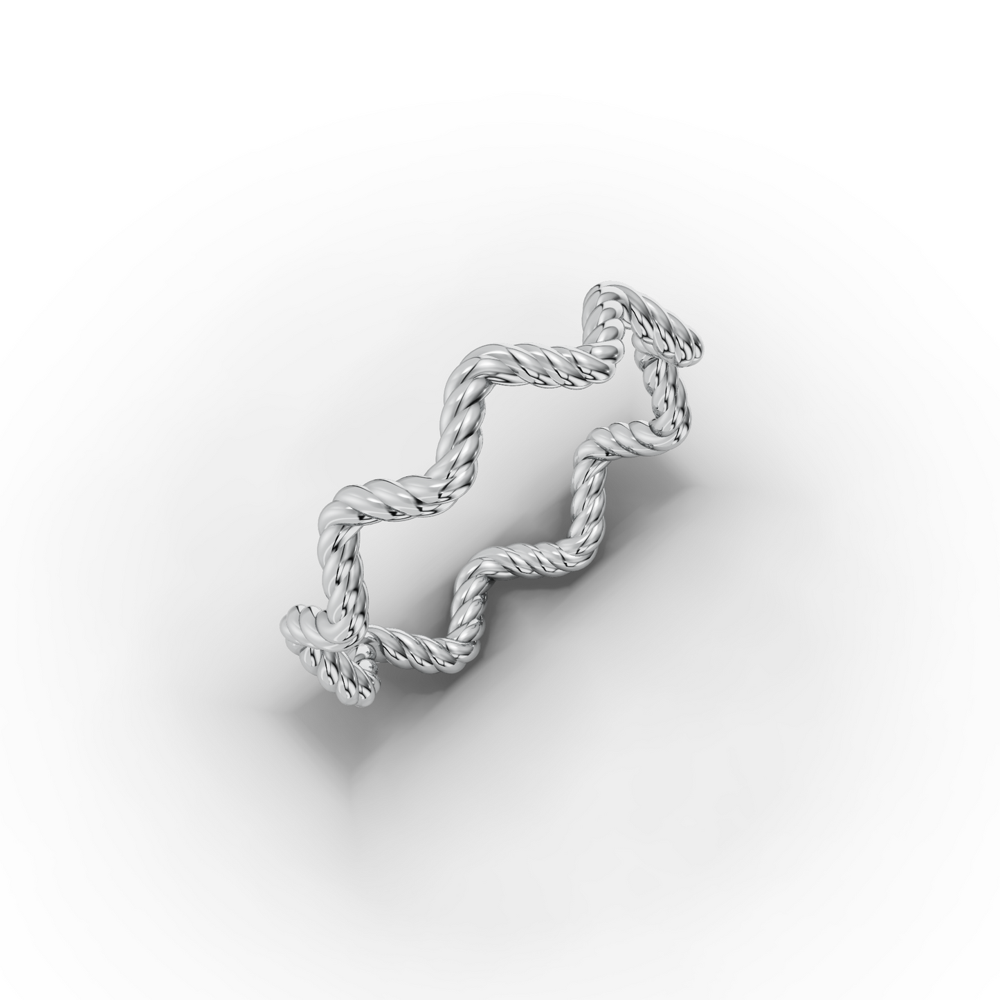 14K Twisted Wave Solid Gold Ring