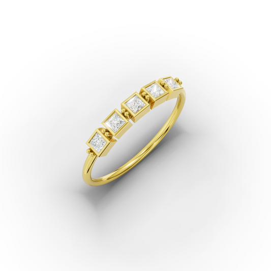 Zircon Stone Thin Gold Ring