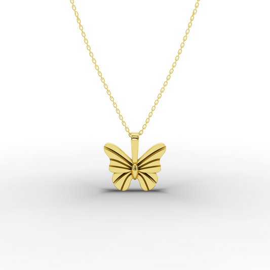 14k Gold Butterfly Necklace – Dainty Solid-Gold Pendant for Everyday Shine