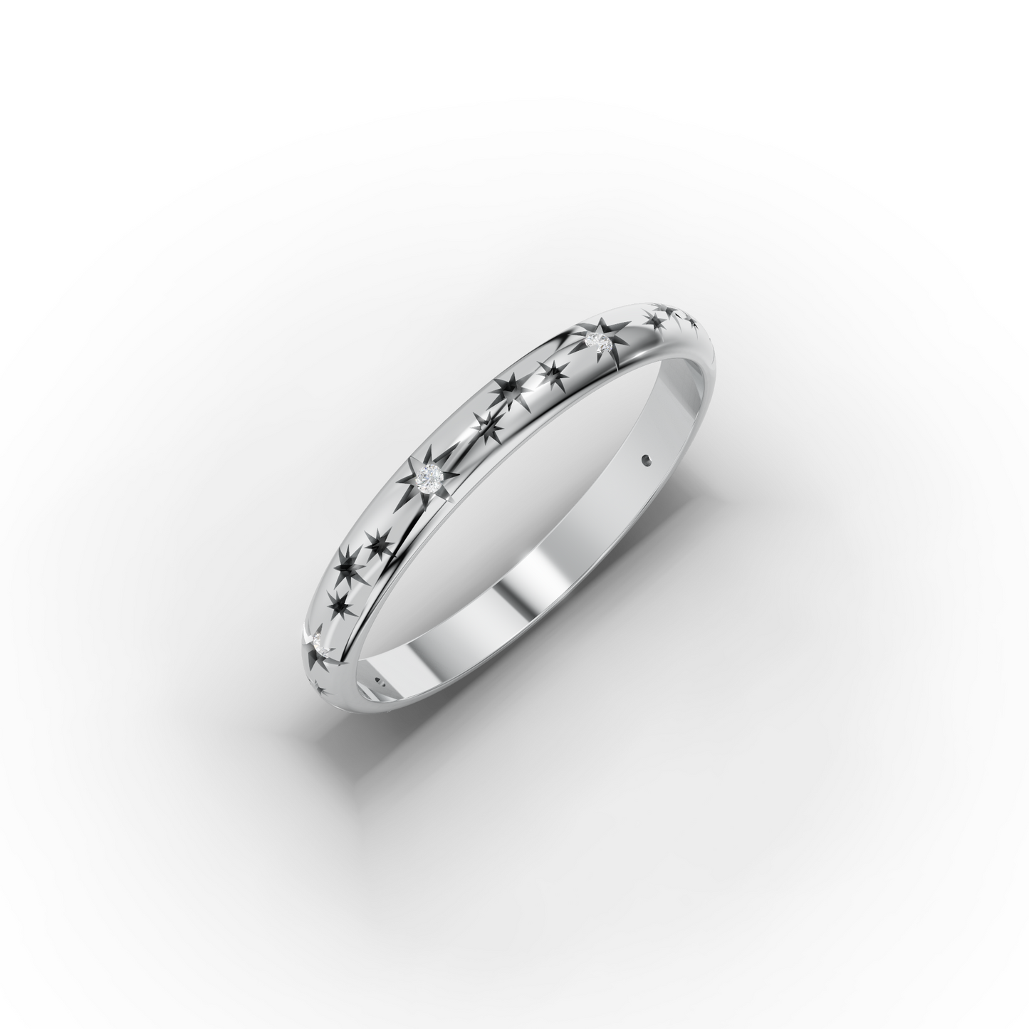 14K Starburst Stacking Ring – Solid Gold Celestial Band for Women