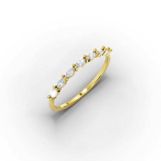 Dainty Marquise Band Ring in 14K