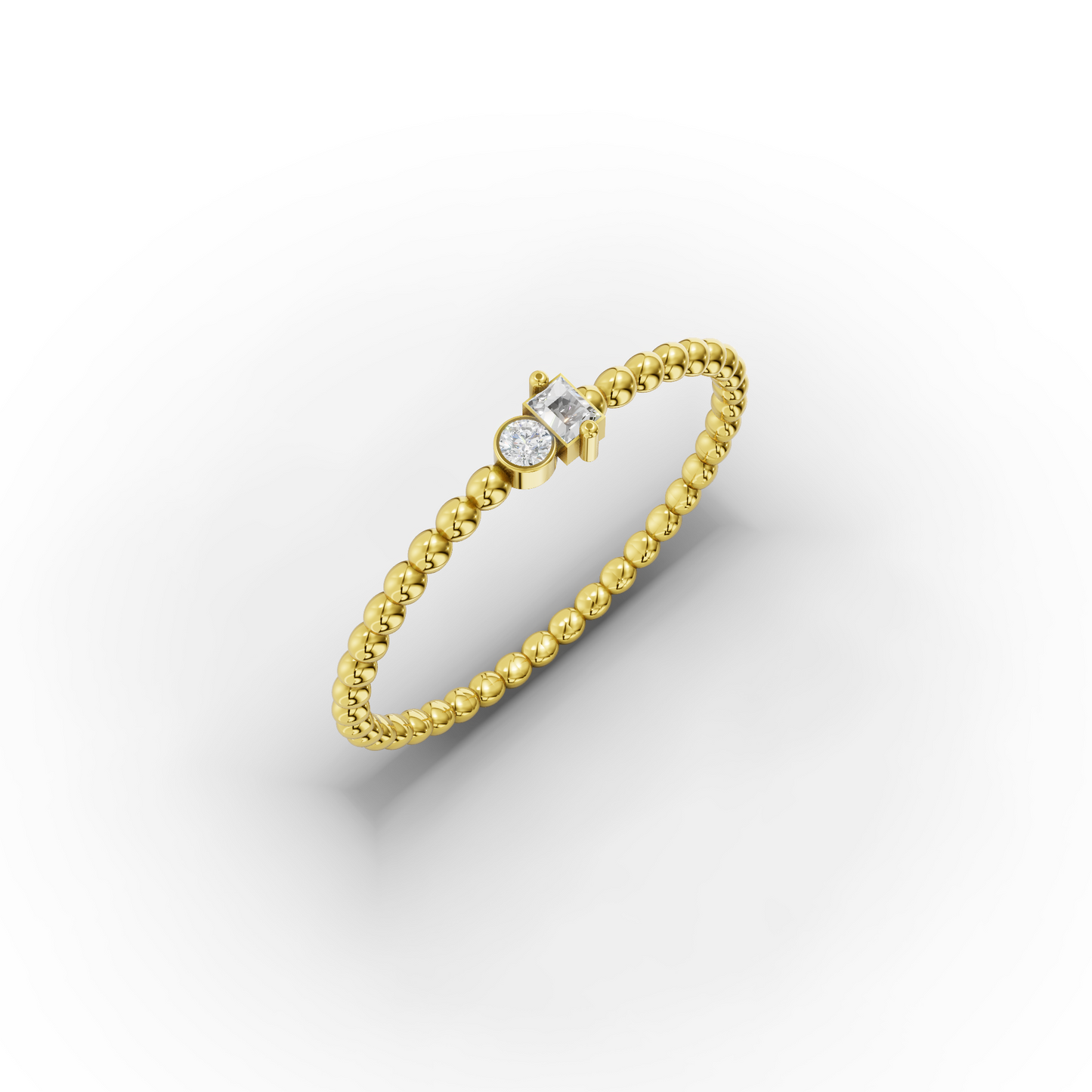 14K Beaded Solid Gold Ring