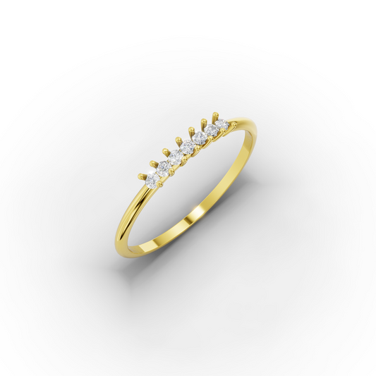 14K Dainty Gold Ring with Zircon